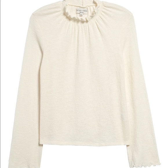 MADEWELL Texture & Thread Ruffle Mockneck Top - Picture 2 of 3